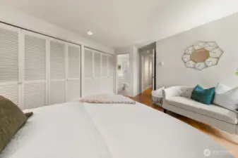 Lots of closets in primary bedroom