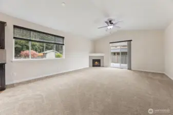 Great room with fireplace