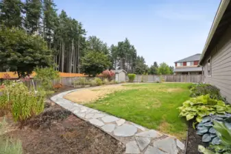 large, nicely landscaped fenced yard
