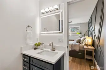 Primary bath with tile floor