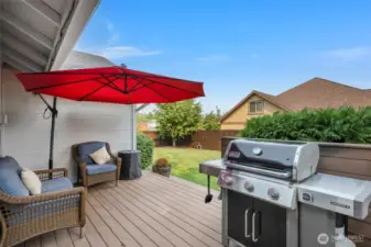 Back deck - propane plumbed for BBQ