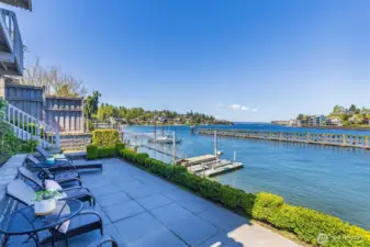 Waterfront patio, a favorite hangout.