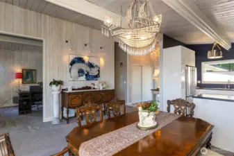 Looking toward office, kitchen and entry.