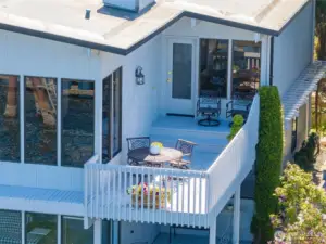 Main floor deck off dining area.