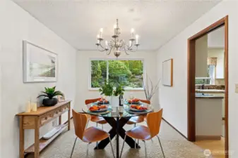 Dining room off of kitchen and living room
