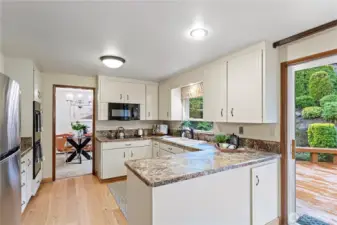 Bright kitchen with double oven