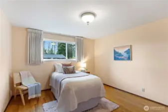 2nd bedroom with hardwood floors