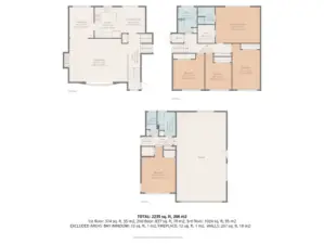 Floorplan, classic tri-level home with huge attached garage