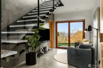 A hang out place for your guests next to the two lower level bedrooms.