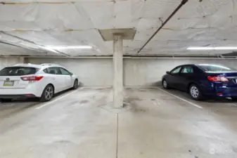 2 deeded secured garage parking spots