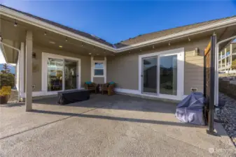 Patio opens onto the open space