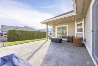 Patio opens onto the open space