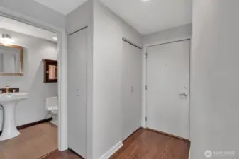 Deep coat closet in the entry.