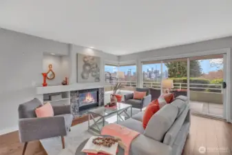 Sit by the cozy gas fireplace AND enjoy the view!