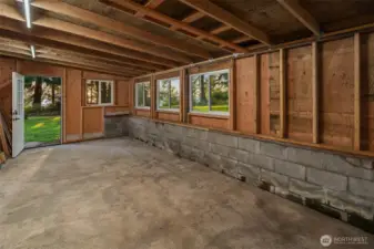 Shop connected to garage