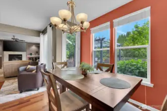 Dining nook with a great bird watching window