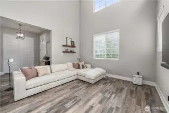 Spacious, light filled living room.