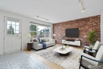Family room with  convenient access to back deck.
