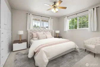 Main home  - 3rd bedroom with built in storage