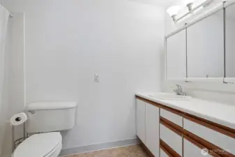 3/4 bath - located off of the primary bedroom