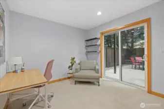 Ground floor bedroom/home office with access to private backyard/patio