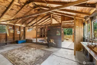 Barn interior.