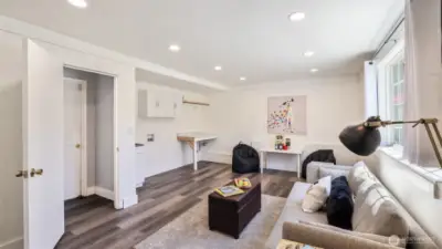 The lower level is a fully finished basement with newer LVP flooring and offers a great flex space for bonus room, media space, guest suite, or whatever your lifestyle demands.