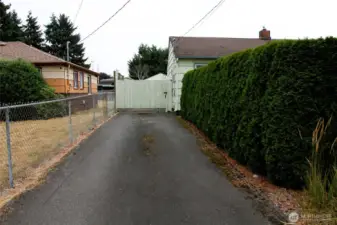 Right side with extra long driveway