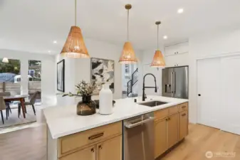 Stunning gourmet kitchen with island and upgraded cabinet package