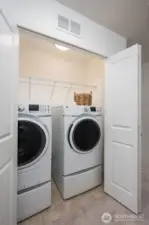 Full sized washer and dryer stay