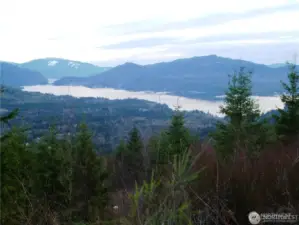 Views of Lake Whatcom from adjacent lot. View will be similar when trees are removed from lot 20