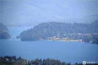 Zoomed in photo of Lake Whatcom and Sudden Valley looking to the SE