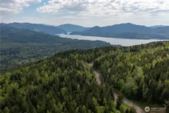 Aerial View from Lot 20 of Lake Whatcom from northern portion of the lot looking to the south