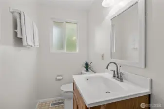 Half bath off family room