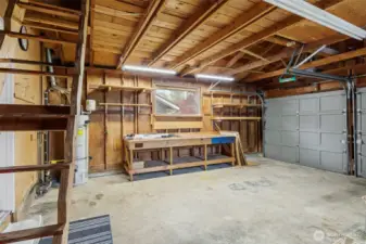 Garage with storage in the attic