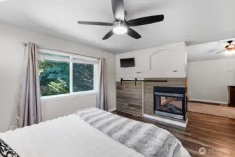 Primary suite has an large sitting room/flex space.