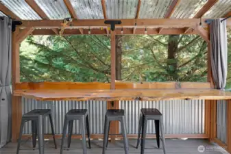 Custom wood bartop