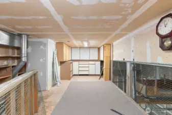 Garage loft with plenty of storage space
