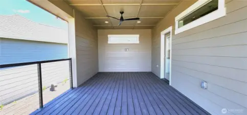 Covered deck cove just off the door to the living room