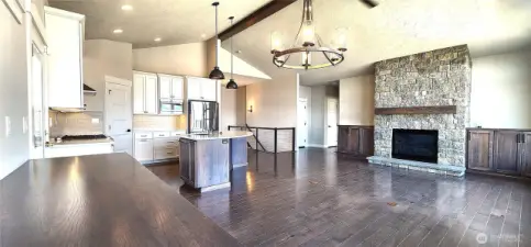 Living area from the corner where the wine chiller is located