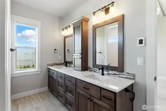 Primary bath double sink area