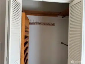 One of the closets in the main bedroom