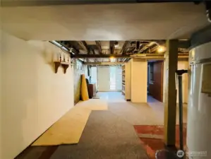 Another part of the basement looking towards the door to the outside,