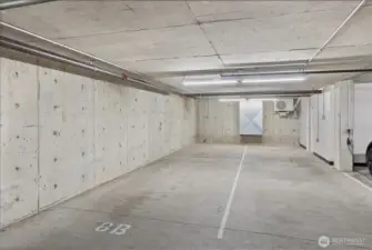 Tandem garage parking for two cars (8B and 14B) plus a garage storage unit too.
