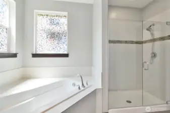 Corner Soaking Tub & Separate Shower