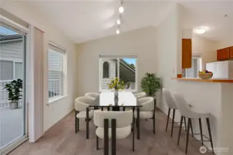 Light, bright, and perfectly connected to the living space.