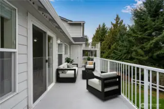 Slider opens to an entertainer’s dream deck — bring your morning coffee or evening wine!
