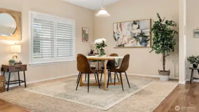 Dining room is open to main living space and kitchen. Perfect for entertaining.