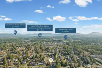 The home is part of the highly regarded Tahoma School District, with Tahoma High School only 1.5 miles away, Summit Trail Middle School 3.1 miles away, and Maple Valley Town Square—with shopping, dining, and cafés—just under 3 miles from your doorstep.