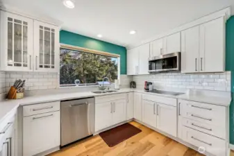 A kitchen with a view.